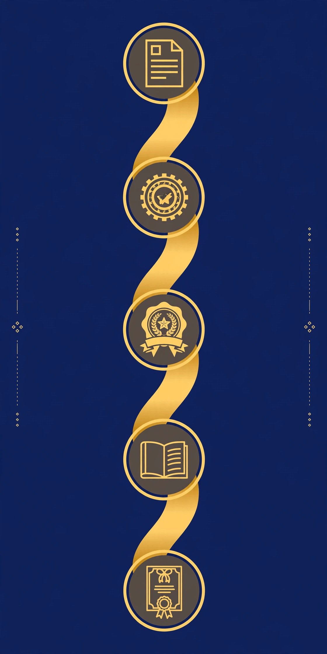 Infographic five-step process ribbon with registration icons