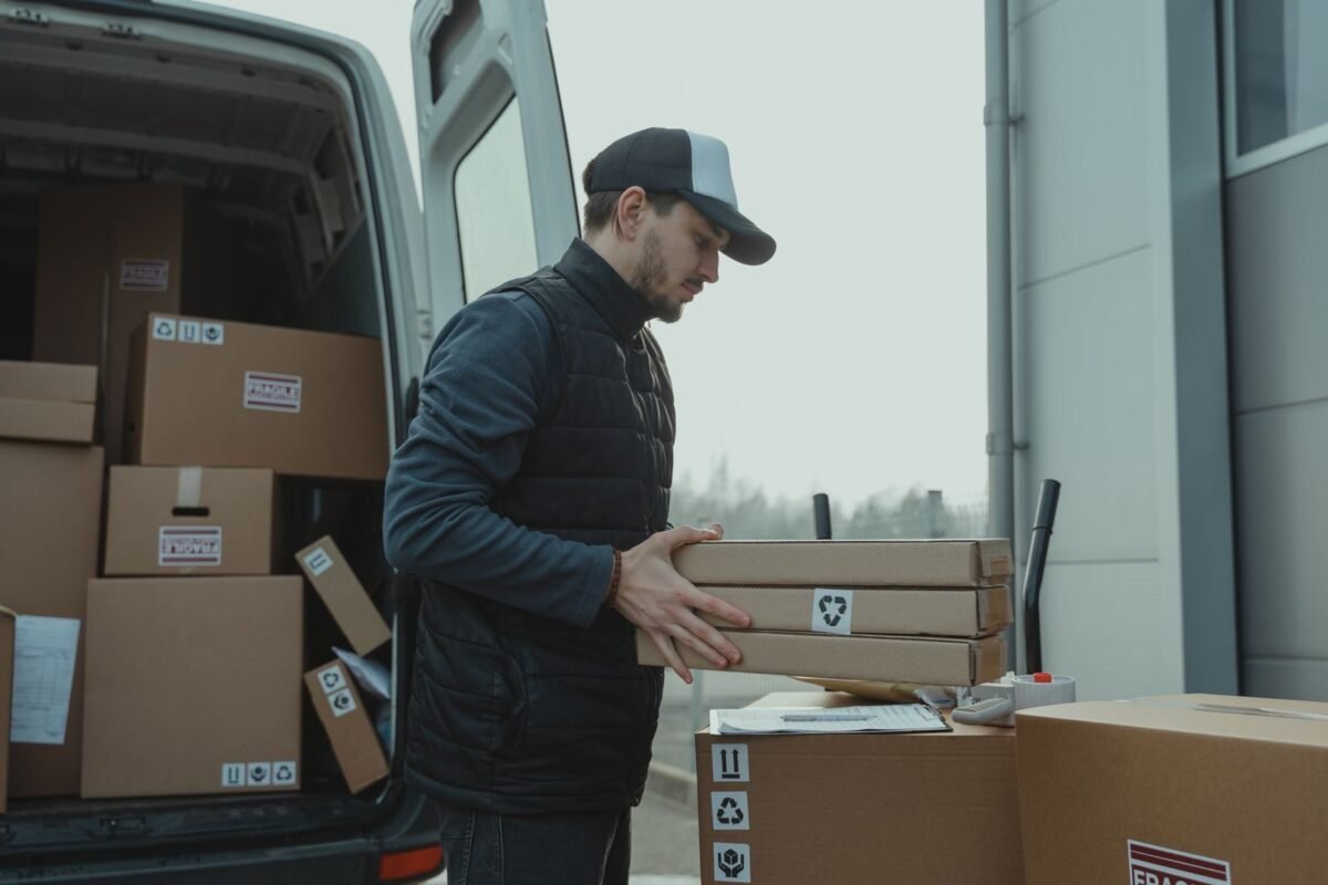 Workers inspecting goods in a warehouse