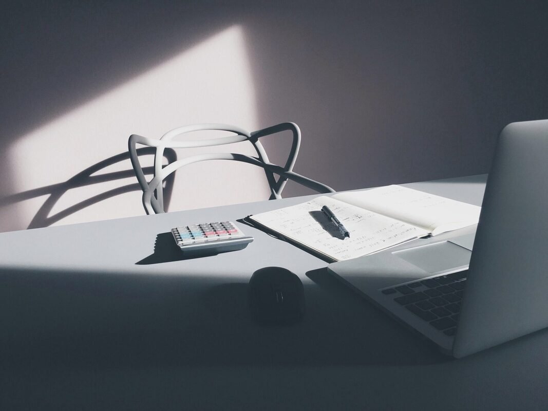 Laptop and computer — accounting and tax calculation