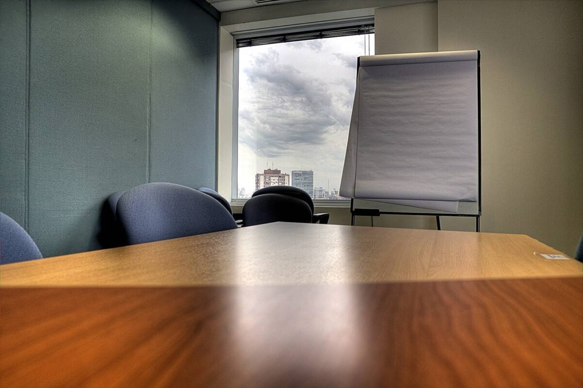 Meeting room with flipchart — commercial disputes involving FDI