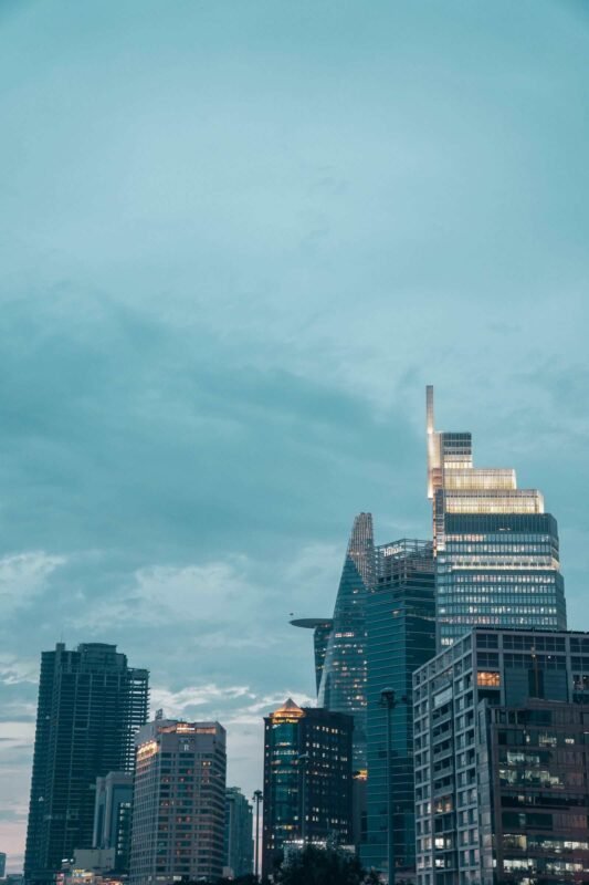 Ho Chi Minh City skyline with Bitexco Tower at dusk