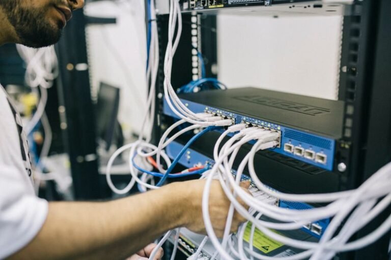 Network engineer at work