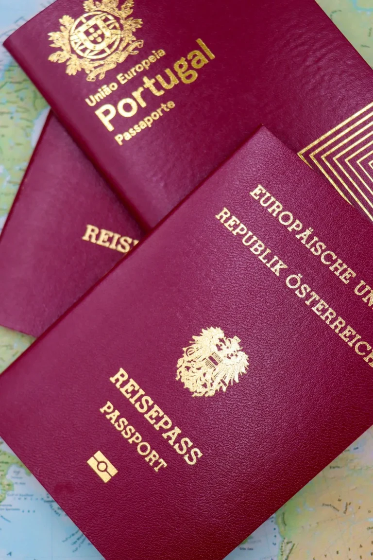 Passports on a map — illustrating dual-nationality investors