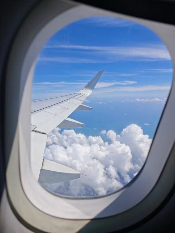 Legal representative barred from exit over tax debts in Vietnam — airplane window illustration