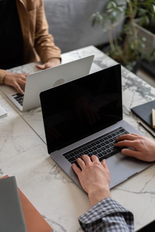 Contracts signed with electronic signatures — working on laptops