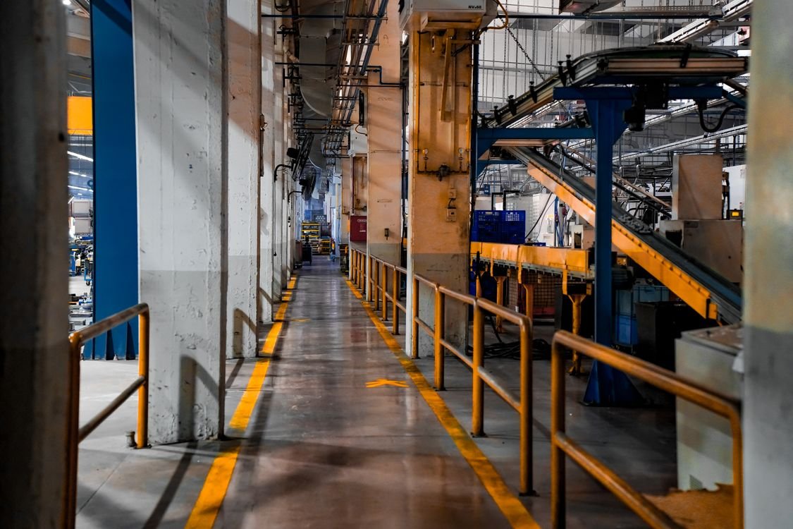 Industrial manufacturing plant — modern production line