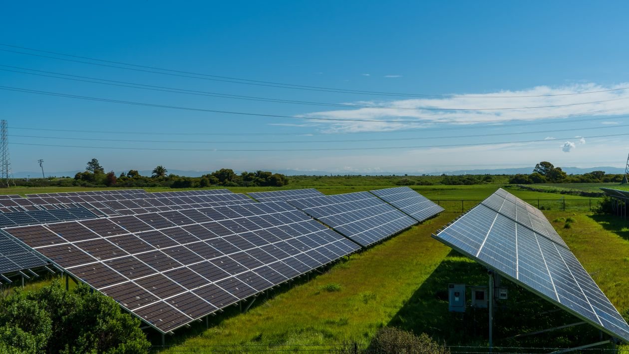 Renewable energy — eco-friendly solar farm
