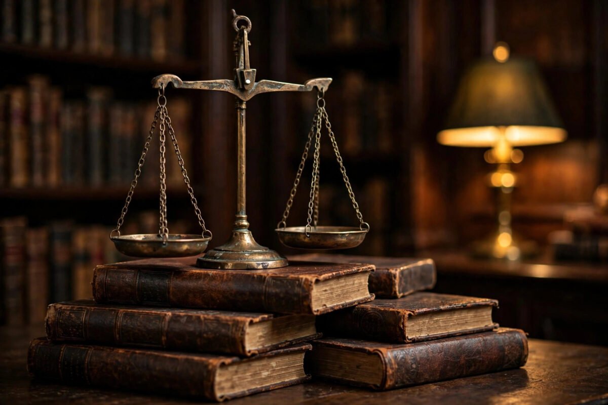 Do repeated administrative violations count as an aggravating circumstance? 1 Bronze scales of justice with old law books in a dark library