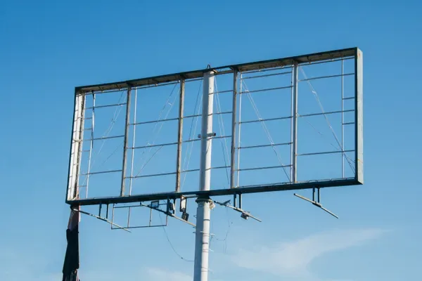 Outdoor Advertising in Vietnam: Notification Procedure and Building Permits 1 Empty billboard frame against blue sky