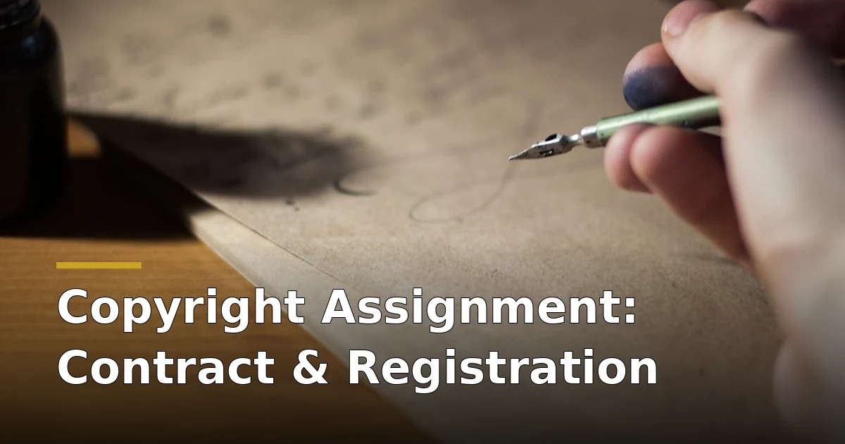 Fountain pen writing on vintage paper — copyright assignment