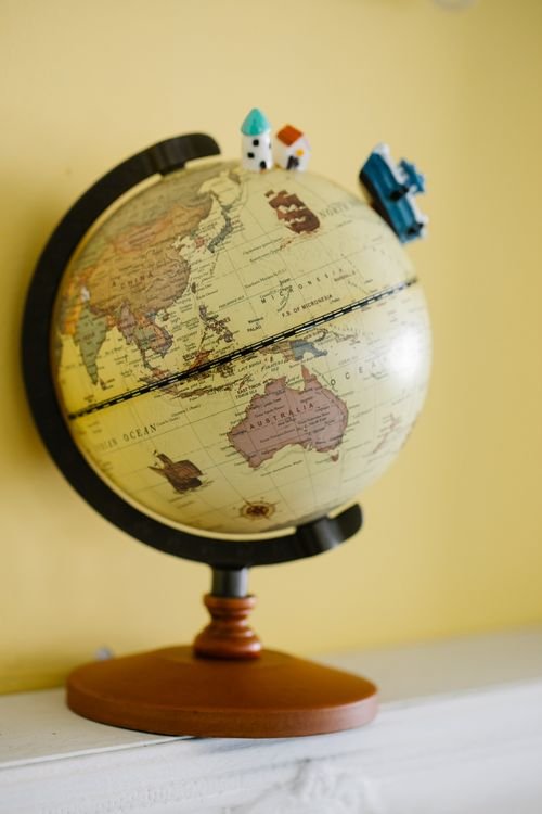 Desk globe symbolizing global business