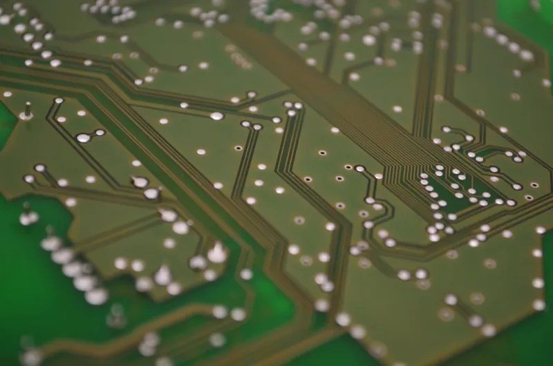 Close-up of a printed circuit board