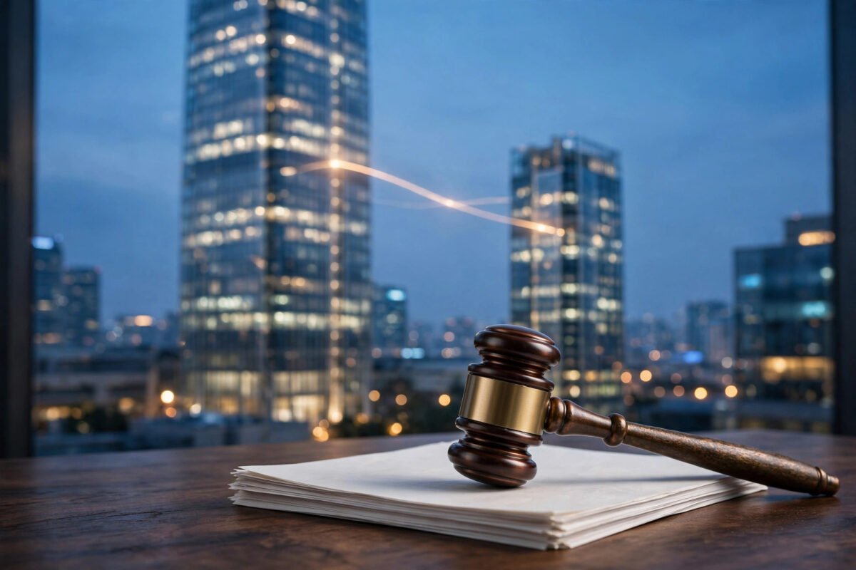 Is a Parent Company Criminally Liable for Its Subsidiary's Crimes? 1 Parent and subsidiary corporate towers at dusk, illustrating a parent company's criminal liability for its subsidiary's offences