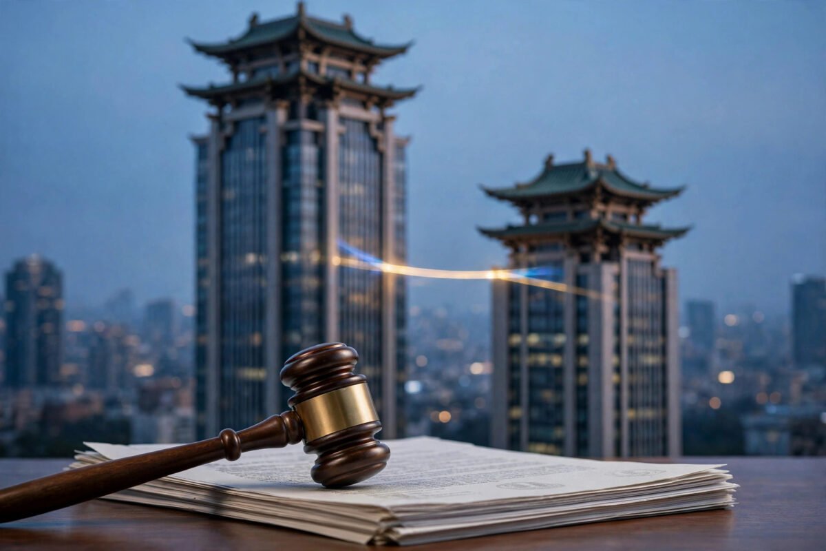 夜幕下的母公司与子公司办公大楼——母公司对子公司犯罪的刑事责任配图