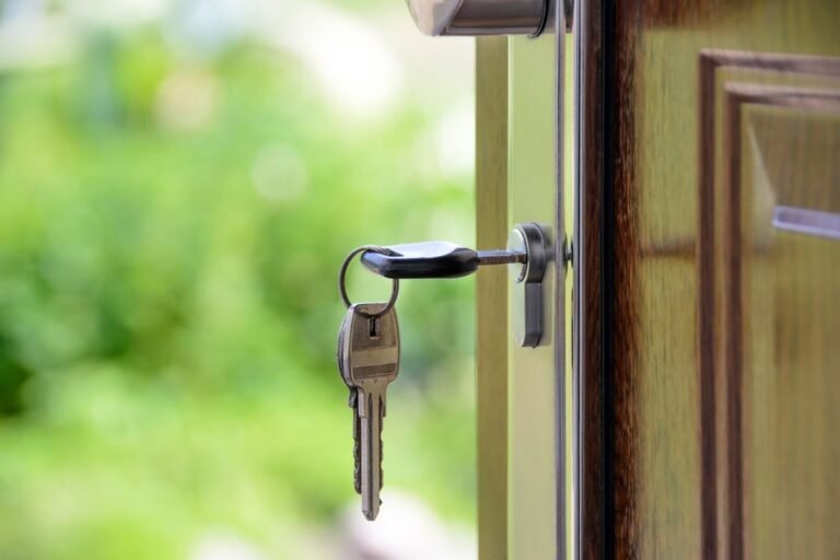 Key inserted in a door lock