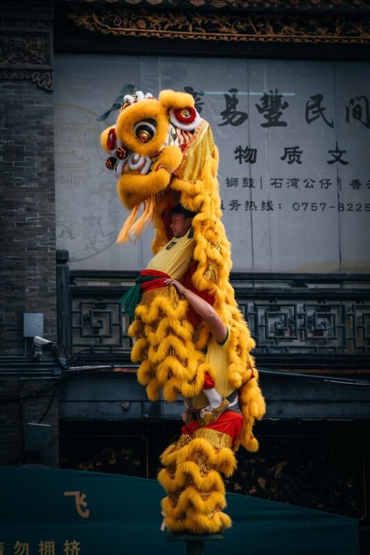 中国传统舞狮——中国公民与越南公民结婚登记示意，无人物面部