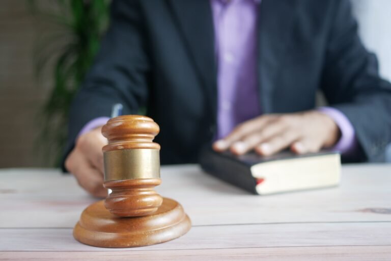 Judge gavel and law books