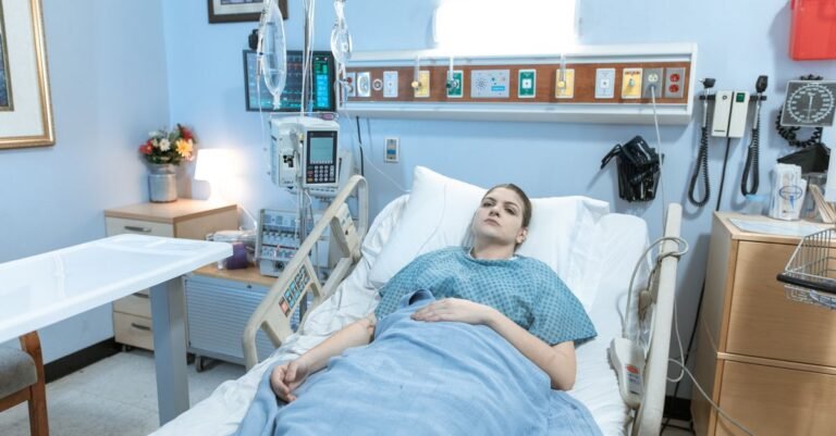 Patient in a hospital bed (illustrative)