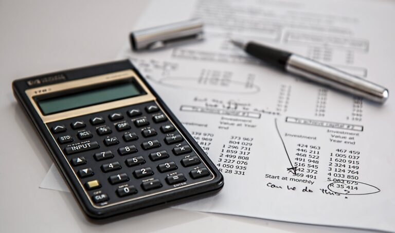 Calculator on cost calculation documents (illustrative)