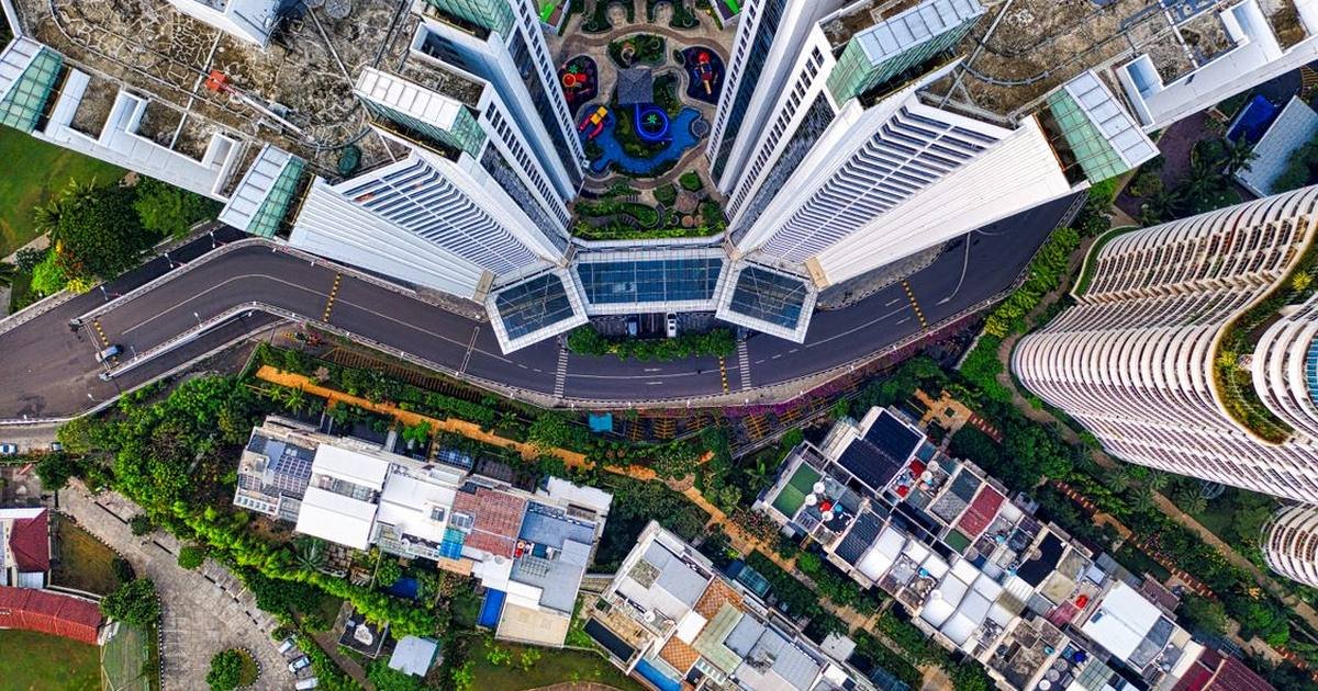 Toàn cảnh khu đô thị và khu dân cư nhìn từ trên cao