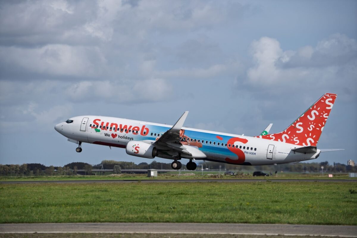 Passenger Airplane Taking Off from Runway