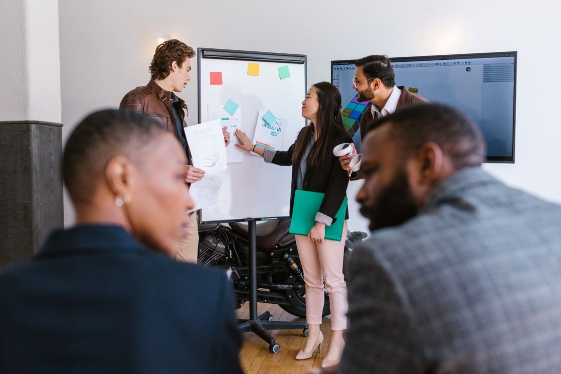 投资项目建议书:目标、规模、进度怎么写 1 A diverse group of business professionals collaborating during a startup meeting