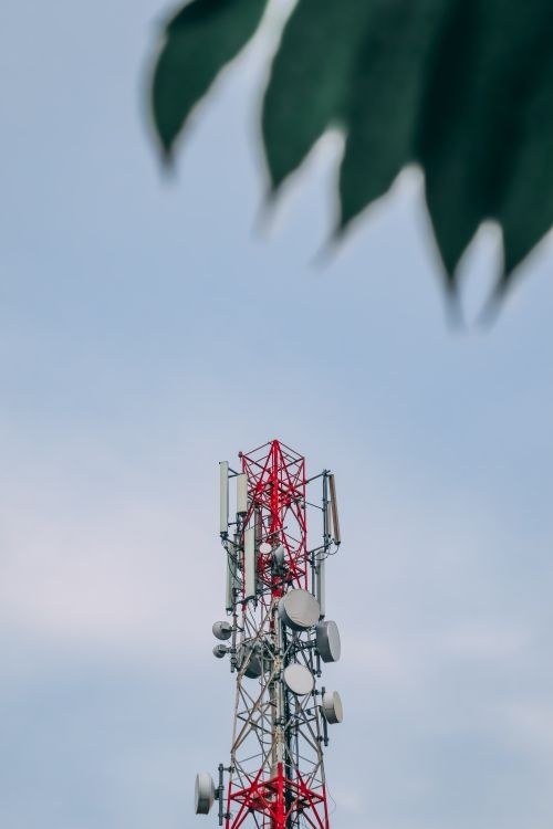 View of a Tall Telecommunications Tower