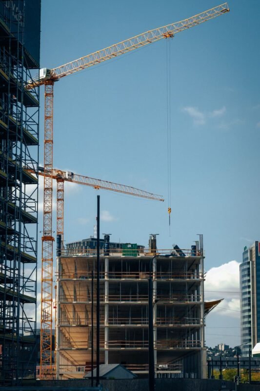 Construction site crane