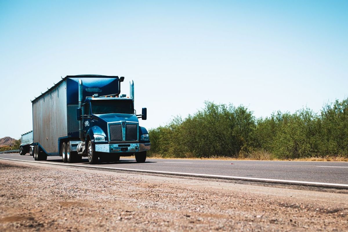 Trucks on highway logistics