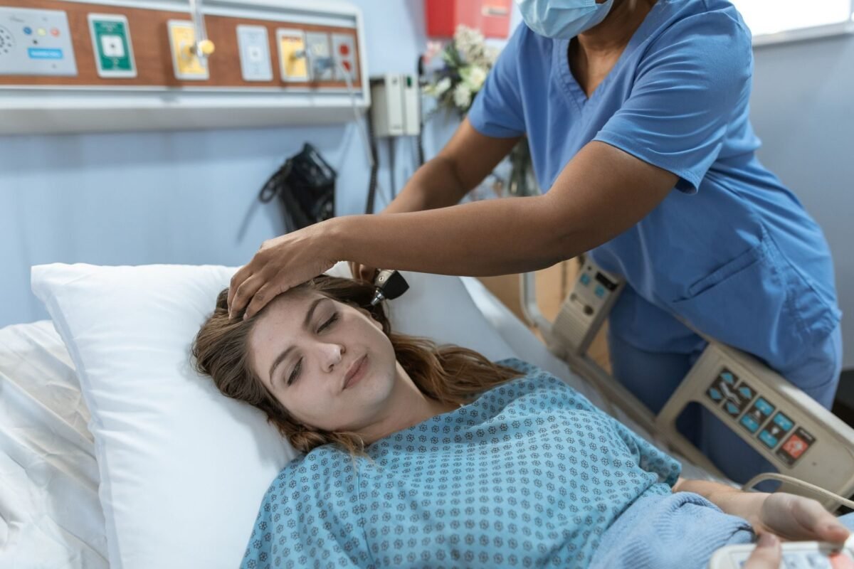 Doctor checking up on patient