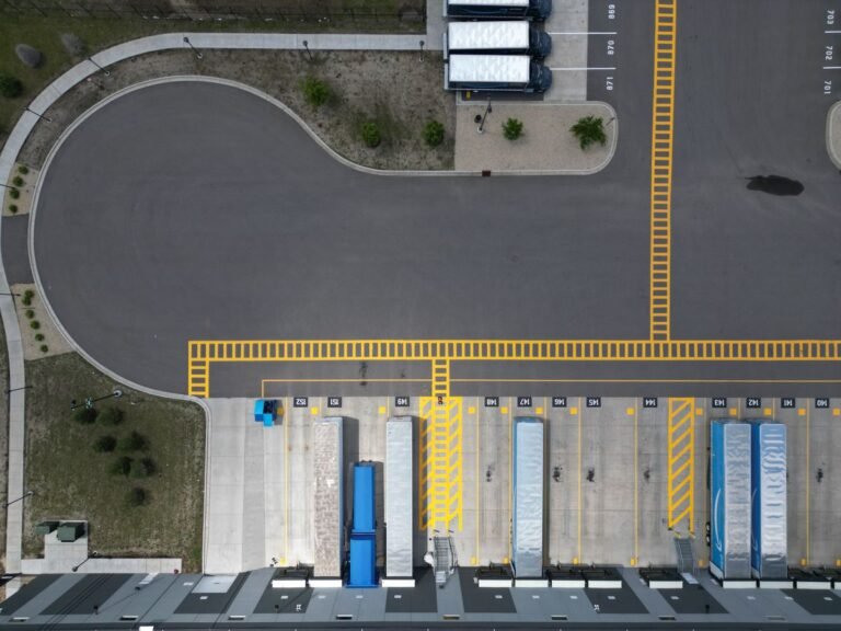 Aerial View of Industrial Loading Dock Area