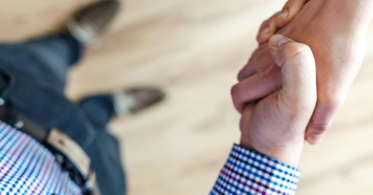 Handshake during an office interview
