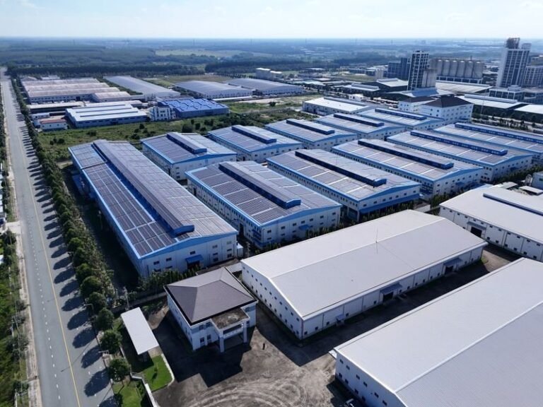 Aerial view of an industrial complex in Binh Duong, Vietnam